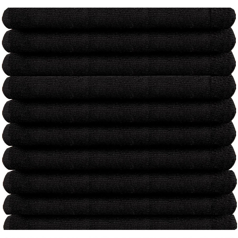 Car Care Essentials Wash Dry and Detail Towels, Set of 12, Black, 100% Ring  Spun Cotton, 16” X 27”, 4.25 lbs. per dz. Heavy Thick, Premium
