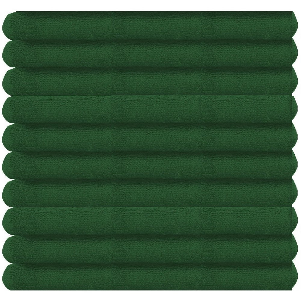 a stack of green car wash towels