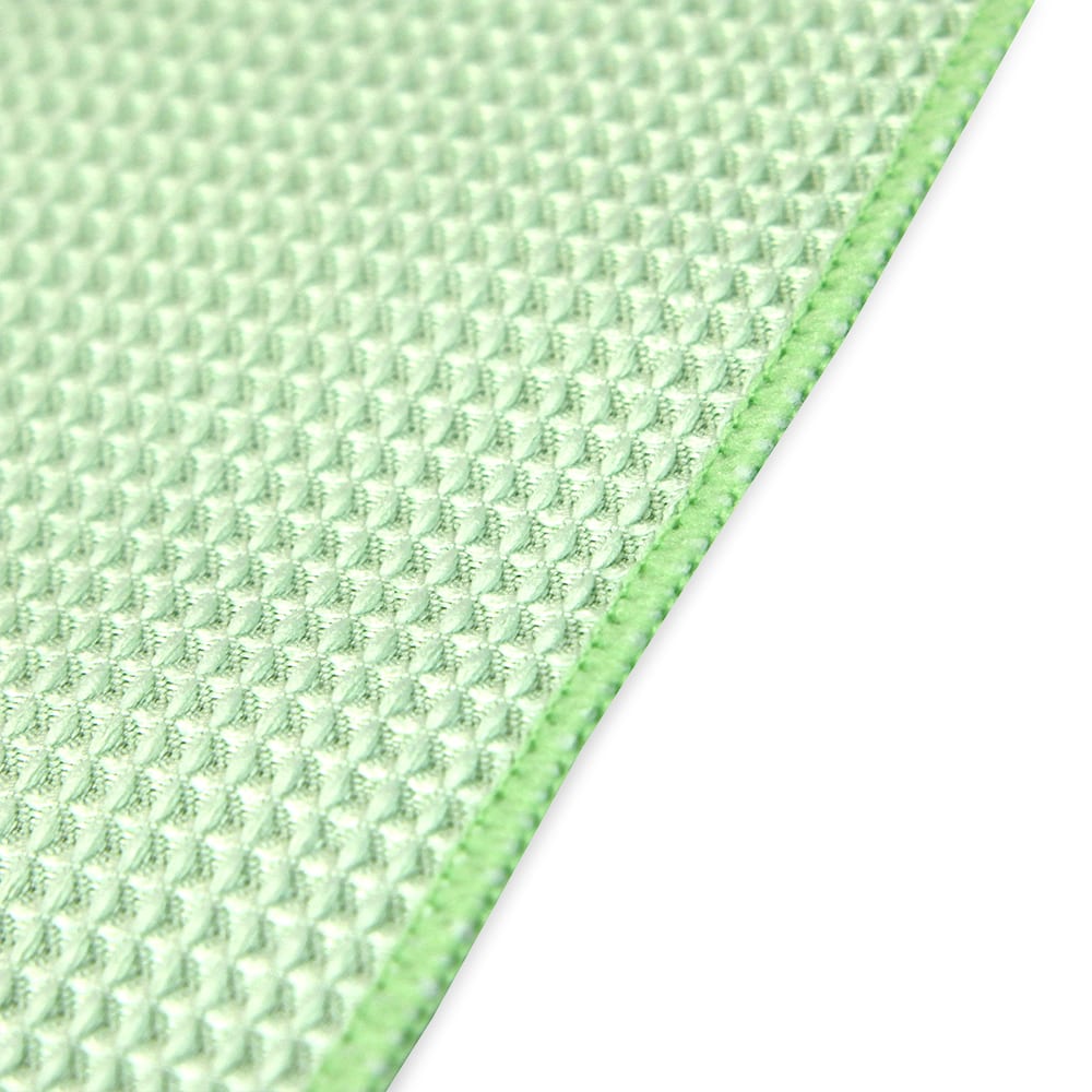 Close-up of waffle weave microfiber texture for superior absorbency