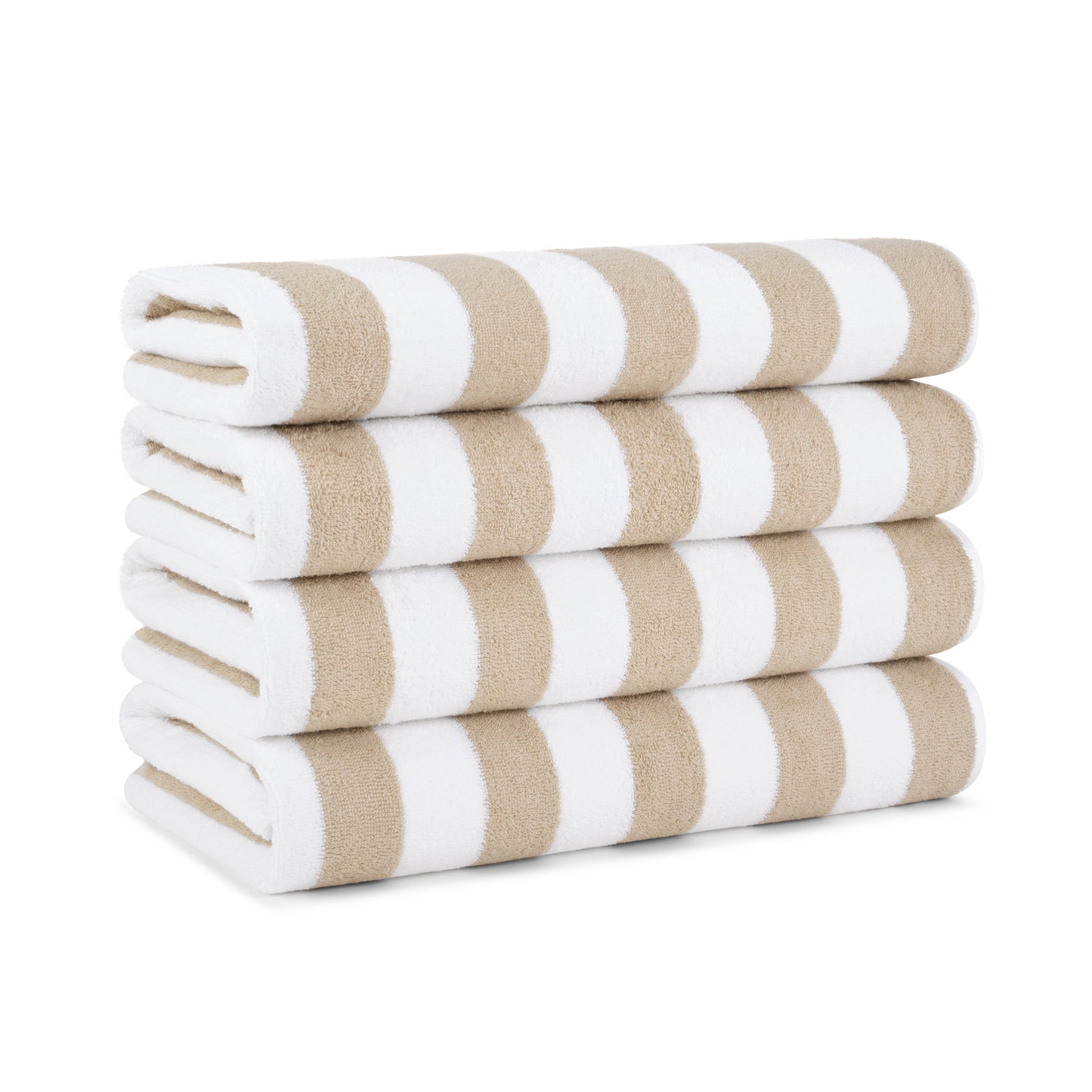 beige & white striped cabana towels