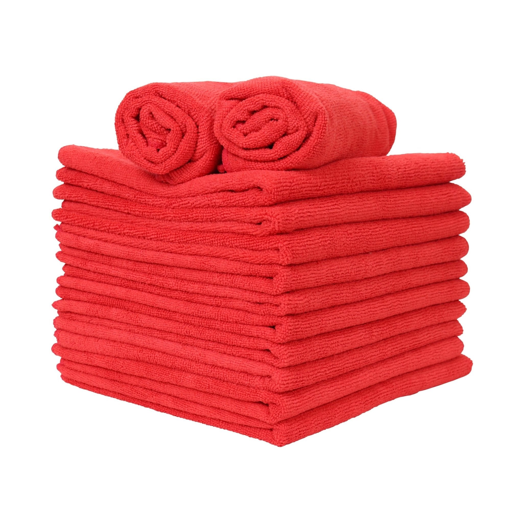 Full-Size Microfiber Towels - Red (50 Pack) – Beautiful Rags