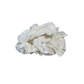 Pile of white cotton knit rags with loose folds on a white background