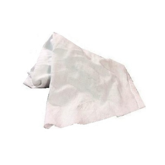 White cotton diaper rags draped to show their shape and fabric on a white background