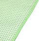 a close-up of a green waffle weave towel